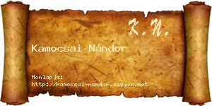 Kamocsai Nándor névjegykártya