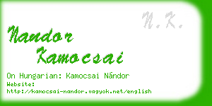 nandor kamocsai business card